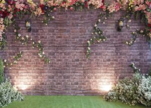 inrui spring flowers brick wall photography background garden floral wedding ceremony bridal baby shower birthday party decor backdrop (10x8ft)