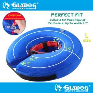 Soft Inflatable Dog Cone Collar Set, Protective Dog Donut Collar with a Comfy Plastic Cone for Dogs After Surgery, 2 E-Collars Protect More Areas, Adjustable Dog Cones for Large Medium Small Dog