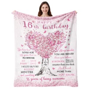 sweet 16 gifts for girls, 16th birthday gifts for girls, 16 year old girl birthday gift ideas, 16th birthday decorations, happy 16th birthday, birthday presents for 16 year old blanket 50"x60"