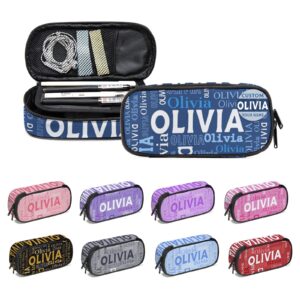 ihnlutzc custom pencil case with name, personalized name pencil bag big capacity for teen boys girls kids, customized name pencil box for school office