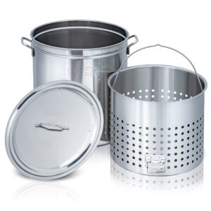 chef's secret 82 quart stainless steel stockpot w/basket: perfect for soups, boils, stews and tamales