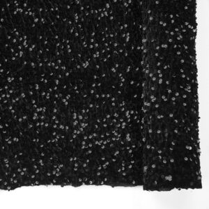 Black Sequin Fabric by The Yard Glitter Sequin Velvet Fabric 2 Yards Sparkle Thick Material for Sewing Bridal Clothes Gowns Costumes Dress Making for Prom Dresses Velvet Stretch Fabric