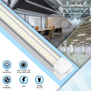 Giwsge 4FT LED Shop Light for Workshop Garage 12-Pack 50W 5000K Daylight White Super Bright 7500LM, Linkable, Link Max 6 Lights, Plug in Play Long Life