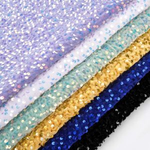 Black Sequin Fabric by The Yard Glitter Sequin Velvet Fabric 2 Yards Sparkle Thick Material for Sewing Bridal Clothes Gowns Costumes Dress Making for Prom Dresses Velvet Stretch Fabric