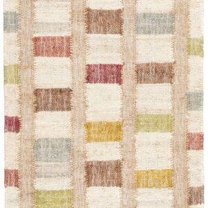 Dash and Albert Mosaic Multi Handwoven Jute Rug, 3 X 5 Feet, Multi Geometric Pattern