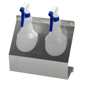 aluminum, industrial double spray bottle holder - easy to install - heavy duty