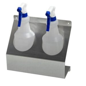 Aluminum, Industrial Double Spray Bottle Holder - Easy to Install - Heavy Duty