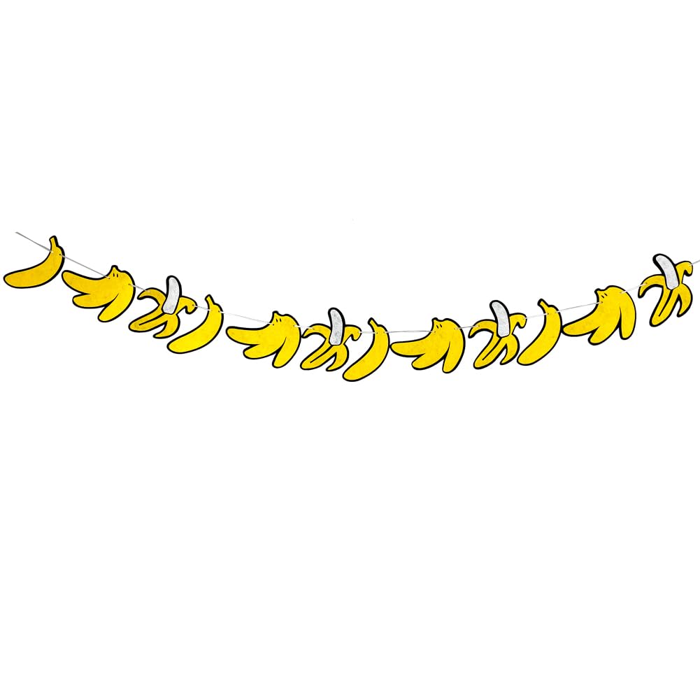 Banana Birthday Banner Cute banana Party Supplies Baby Shower Birthday Decorations for banana tropical fruits Theme- 12Pieces