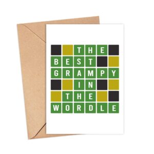 MoltDesigns Wordle For Grampy Card - The Best Grampy In The Wordle - Grampy Gift Wordle - Wordle Themed Fathers Day Card - Wordle Lover Card - Word Game - Birthday Grampy Card - Fathers Day Idea Gift