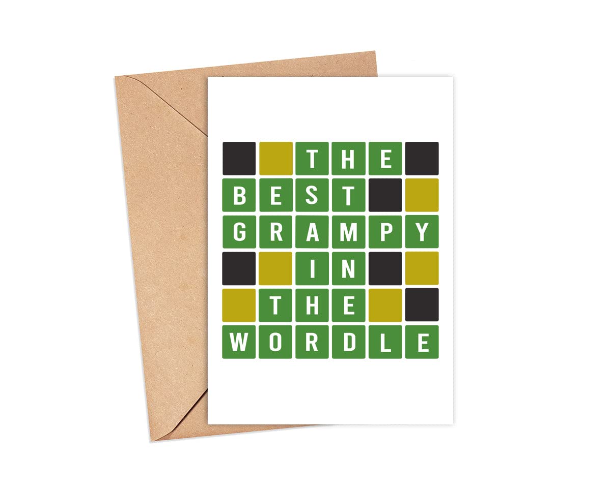 MoltDesigns Wordle For Grampy Card - The Best Grampy In The Wordle - Grampy Gift Wordle - Wordle Themed Fathers Day Card - Wordle Lover Card - Word Game - Birthday Grampy Card - Fathers Day Idea Gift