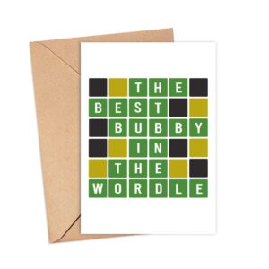 MoltDesigns Wordle For Bubby Card - The Best Bubby In The Wordle - Bubby Gift Wordle - Wordle Themed Fathers Day Card - Wordle Lover Card - Word Game - Birthday Bubby Card - Fathers Day Idea Gift