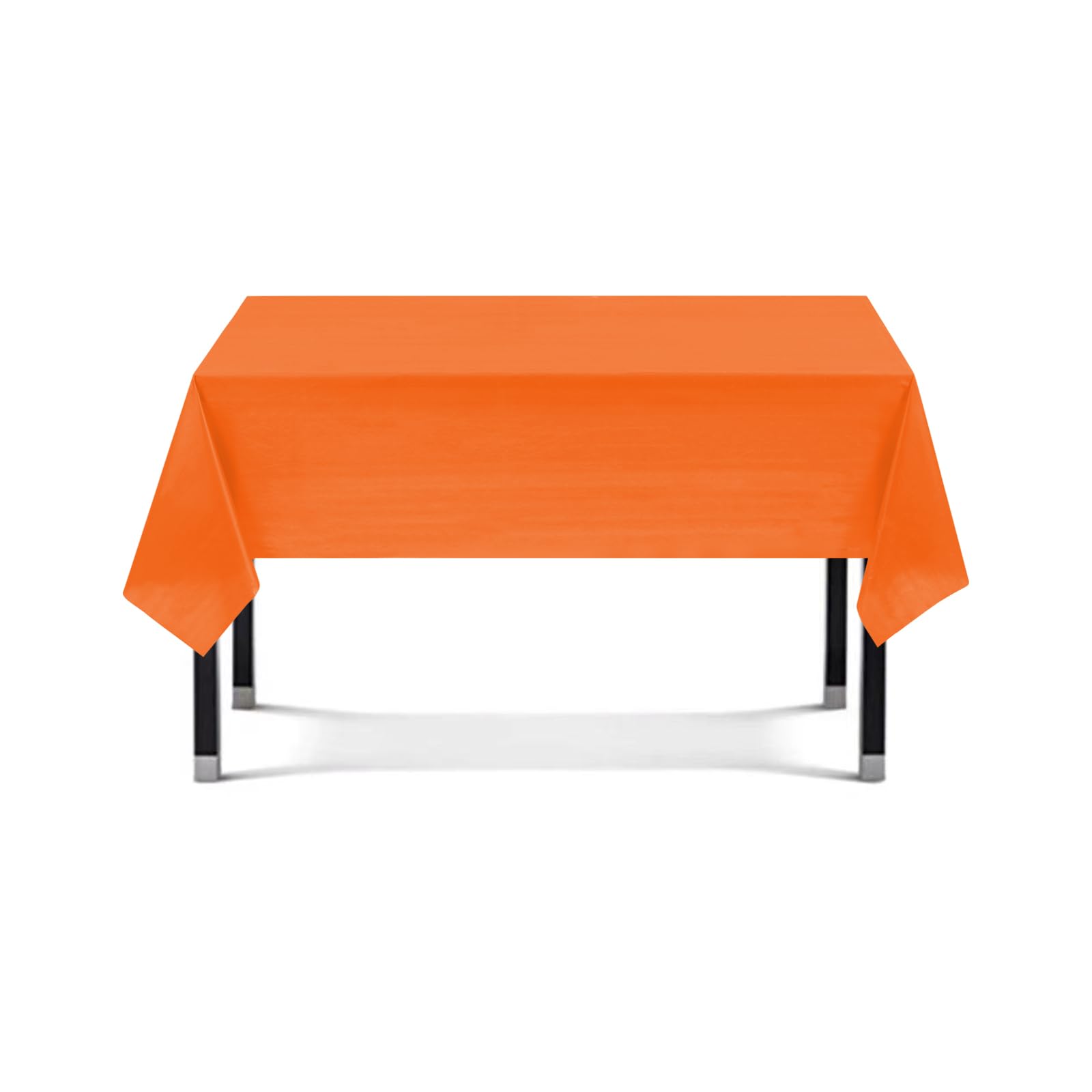 Eleclassi Orange 12 Pack Premium Plastic Table Cloth Disposable Tablecloth 54 x 108 Inch - Plastic Tablecloths for Rectangle Tables Up to 8 Feet - Halloween Tablecloth Plastic