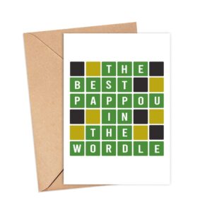 MoltDesigns Wordle For Pappou Card - The Best Pappou In The Wordle - Pappou Gift Wordle - Wordle Themed Fathers Day Card - Wordle Lover Card - Word Game - Birthday Pappou Card - Fathers Day Idea Gift