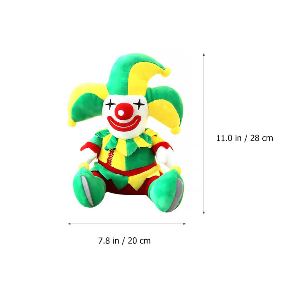 Toyvian Plush Clown Cute Stuffed Clown Doll Green Clown Sleep Pillow Plush Doll Fashion Doll Soft Clown Safe or Desk Decor Household Decoration Plush Clown 11 inches