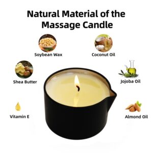 LUXMASA Low Temp Massage Candles for Massage Therapy-Natural Soybean Massage Oil Candles for Couples-Romantic Body Lotion Candle Wax Gift Set of 4 pcs 13.4 OZ