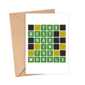 MoltDesigns Wordle For Dad Card - The Best Dad In The Wordle - Dad Gift Wordle - Wordle Themed Fathers Day Card - Wordle Lover Card - Word Game - Birthday Dad Card - Fathers Day Idea Gift