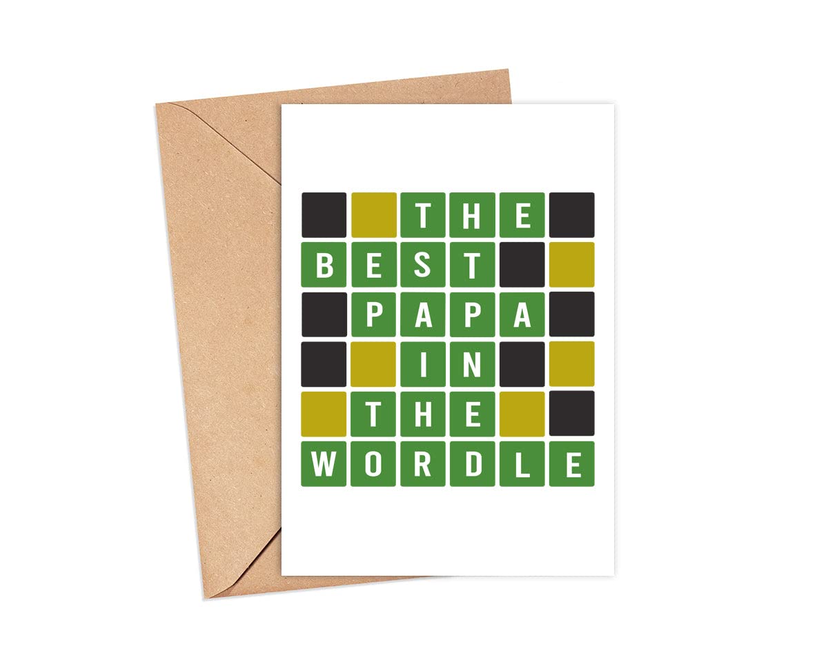 MoltDesigns Wordle For Papa Card - The Best Papa In The Wordle - Papa Gift Wordle - Wordle Themed Fathers Day Card - Wordle Lover Card - Word Game - Birthday Papa Card - Fathers Day Idea Gift