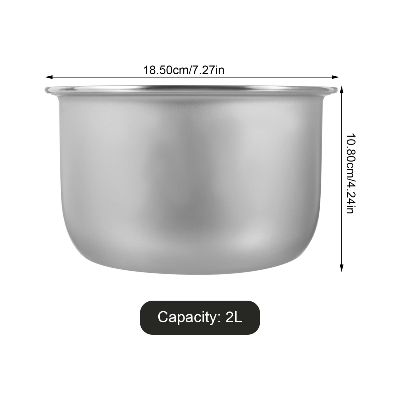 Cabilock 2L Kitchen Inner Cooking Pot Non-stick Inner Pot Universal Inner Pot Rice Cooker Supply Nonstick Cooking Pot Inner, Silvery