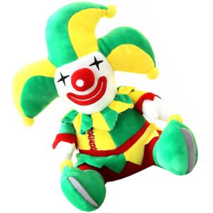 toyvian plush clown cute stuffed clown doll green clown sleep pillow plush doll fashion doll soft clown safe or desk decor household decoration plush clown 11 inches