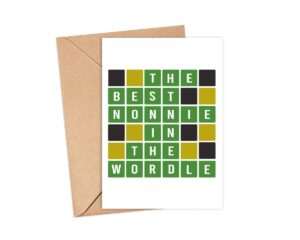 wordle for nonnie card - the best nonnie in the wordle - nonnie gift wordle card - wordle themed mothers day card - wordle card - greeting card - birthday idea gift - wordle lover - nonnie card