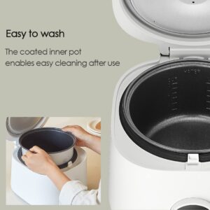 [CUCHEN] CRE-D0601W | Rice Cooker 6 Cup (Uncooked) (1.14 quarts): 6 person serving/per use | Warmer | Detachable Clean Cover | Nonstick Inner Pot | White [CUCHEN]