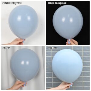 Dusty Blue Balloons Different Sizes Double Stuffed Blue Balloon Garland 18 12 10 5inch Latex Slate Blue Balloon Pastel Blue Balloon Arch Kit for Neutral Birthday Party Decoration Baby Shower