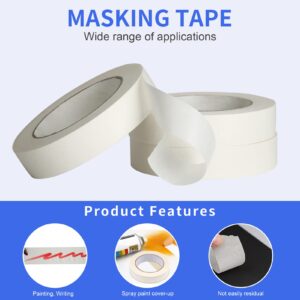 JayJayup Masking Tape 1 inch Wide, 12 Rolls General Purpose Masking Tape Bulk for Painting, Labeling, Art, Office, Home, Craft, 1 Inch x 55 Yards x 12 Rolls, 660 Yards in Total