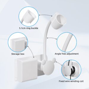 Hands-free Hair Dryer Holder with Any Angle Rotating Fully Positionable Arm. Bathroom Wall Mount Blow Dryer Holder, No Drilling Design, Can be Firmly Installed on the Wall