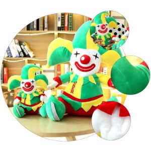 Toyvian Plush Clown Cute Stuffed Clown Doll Green Clown Sleep Pillow Plush Doll Fashion Doll Soft Clown Safe or Desk Decor Household Decoration Plush Clown 11 inches