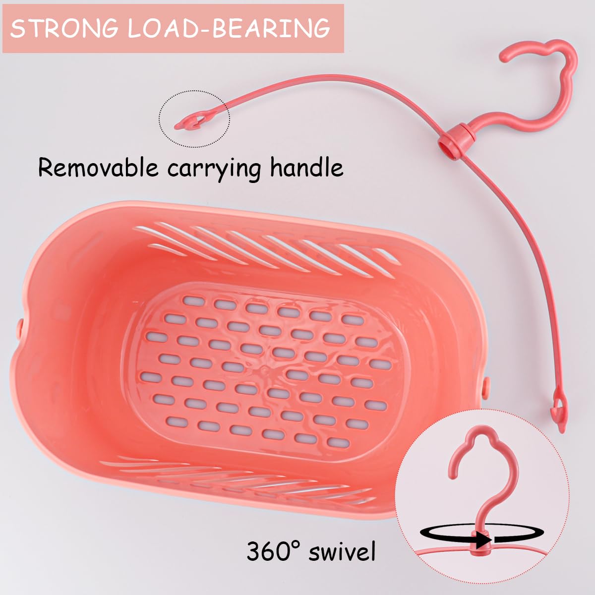 LNQ LUNIQI Hanging Shower Caddy Basket Plastic Storage Basket with handle Portable Kitchen Organizer Storage Basket for Home Kitchen Bathroom（）