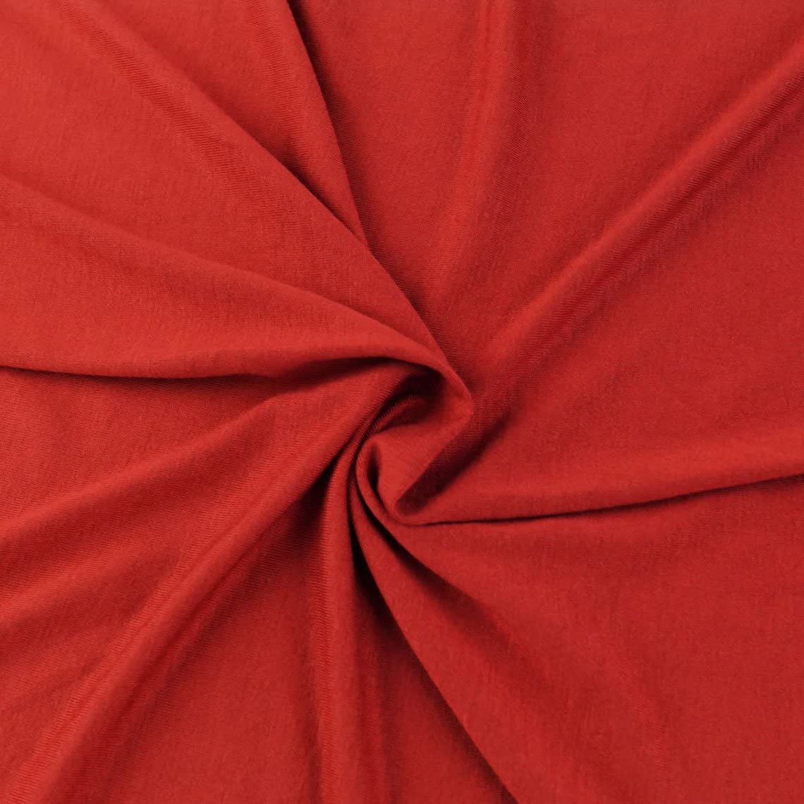 Stylish Fabric Solid Color Heavy Rayon Spandex Jersey Knit Fabric/ 4-Way Stretch-(180GSM)/ DIY Projects, Red Scarlet 1 Yard