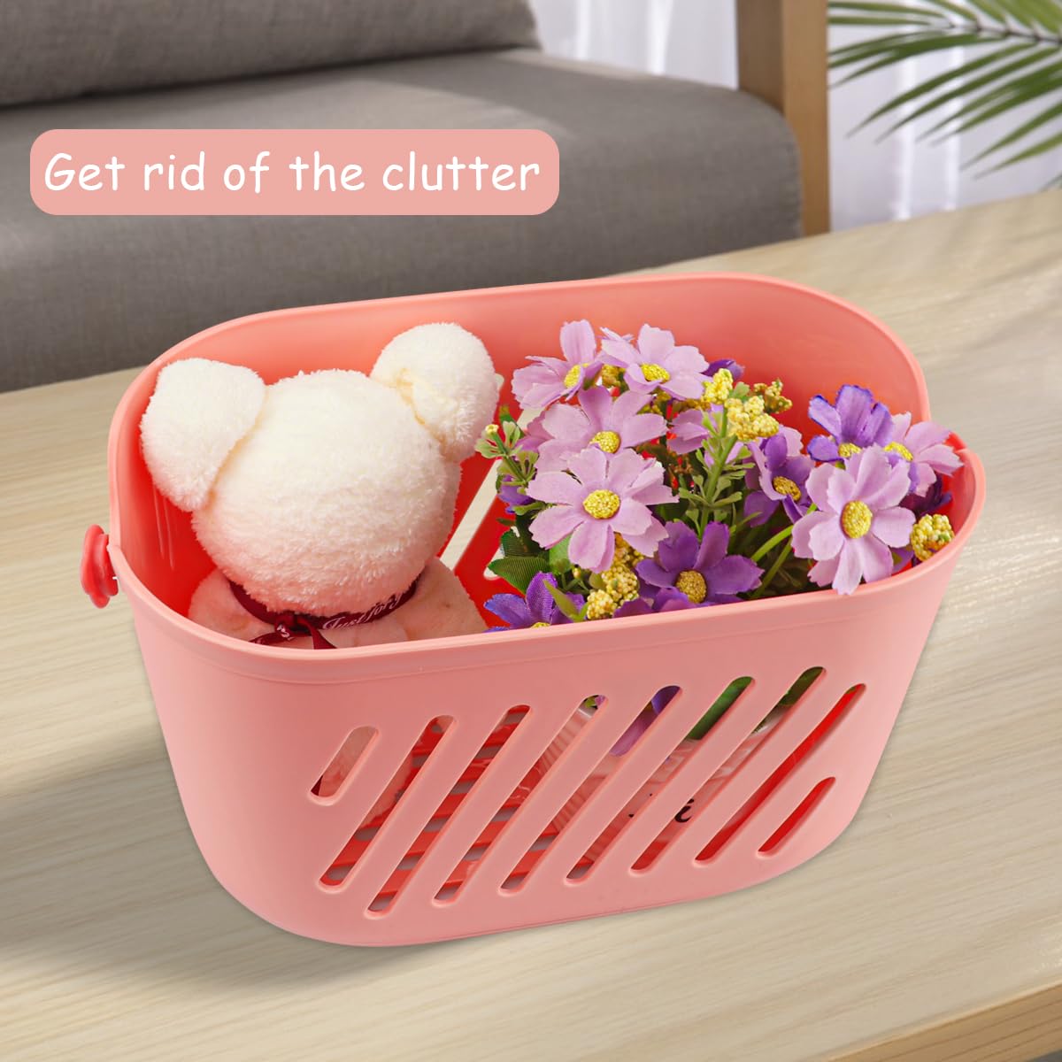 LNQ LUNIQI Hanging Shower Caddy Basket Plastic Storage Basket with handle Portable Kitchen Organizer Storage Basket for Home Kitchen Bathroom（）