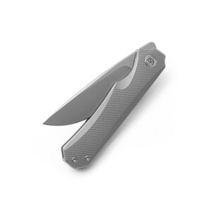 Miguron Knives M Koraki II Front Flipper Folding Knife 3.25" M390 Blade Sandblasting Titanium Handle Pocket Knife MGR-606GYII