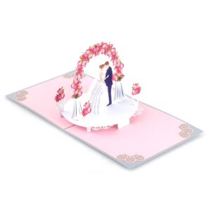 HAPPY GIFTERS Wedding 3D Pop Up Valentine Card – Pop Up Love Cards – Wedding Cards for Bride and Groom – Anniversary card 3D – Just Married Card - 3D Card Love with Envelope Included