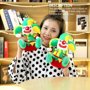 Toyvian Plush Clown Cute Stuffed Clown Doll Green Clown Sleep Pillow Plush Doll Fashion Doll Soft Clown Safe or Desk Decor Household Decoration Plush Clown 11 inches