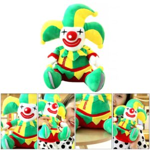 Toyvian Plush Clown Cute Stuffed Clown Doll Green Clown Sleep Pillow Plush Doll Fashion Doll Soft Clown Safe or Desk Decor Household Decoration Plush Clown 11 inches