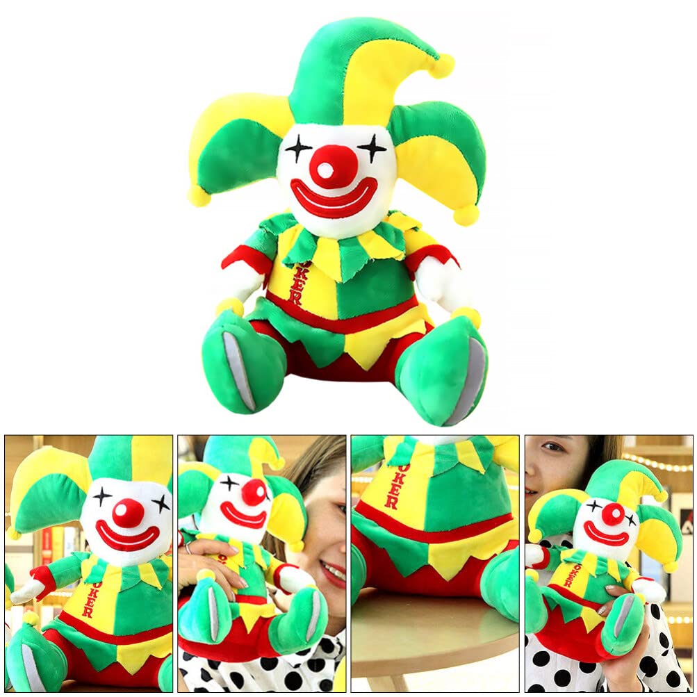 Toyvian Plush Clown Cute Stuffed Clown Doll Green Clown Sleep Pillow Plush Doll Fashion Doll Soft Clown Safe or Desk Decor Household Decoration Plush Clown 11 inches