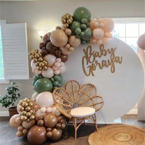 YAOWKY 100PCS Brown Balloons Different Sizes 18 12 10 5 Inches,Matte Coffee Brown Latex Balloons Garland Arch Kit with Glue Dot and Strip for Birthday Weddings Anniversary Graduation Party Decorations