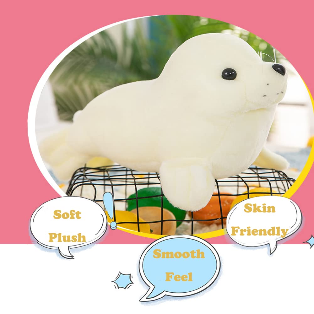 CHELEI2019 15.7" Seal Stuffed Animal,White Chubby Seal Plush Hug Pillow Toy,Gifts for Kids