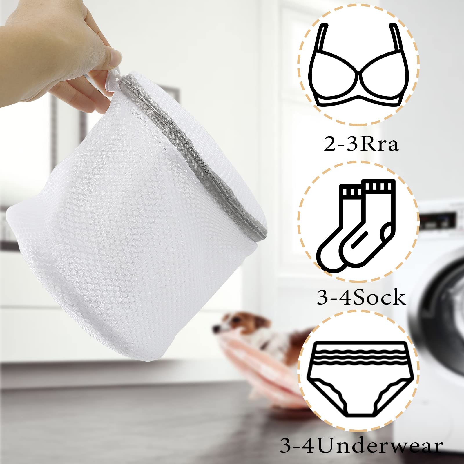 3 PCS Lingerie Bags for Washing Delicates, Bra Washing Bags for Laundry Washing Machine, Underwear Washing Bag, Bra Washer Protector, Grey