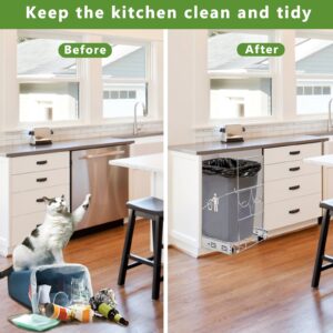 Haootadiy Pull Out Trash Can Under Cabinet, Under Sink Trash Can Sliding Under Mount Kitchen Trash Can for 7-11 Gallon/28-44 Qt Trash Cans (Trash Can Not Included)