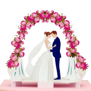 happy gifters wedding 3d pop up valentine card – pop up love cards – wedding cards for bride and groom – anniversary card 3d – just married card - 3d card love with envelope included