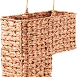 PEMAR Wicker Stair Step Basket, Hand Woven Multi Storey House Staircase Basket Bin, Felt Storage Basket for Stairsteps, Shoe Organising, Laundry Gathering, Toy Storage Organiser