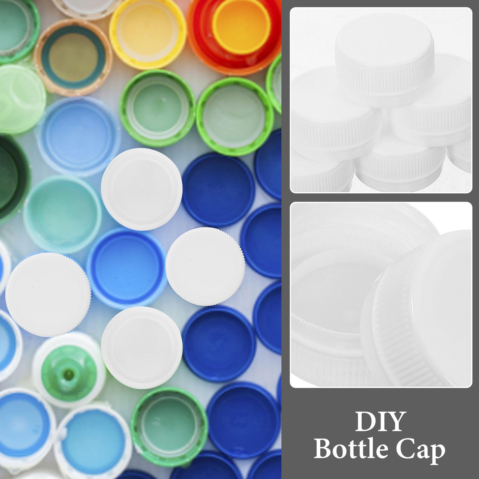 Plastic Bottle Caps Plastic Bottle Caps, 100pcs 30mm Bottles Lids, Container Lids for DIY Craft Development of Childrens Intelligence Plastic Colorful DIY Bottle Covers