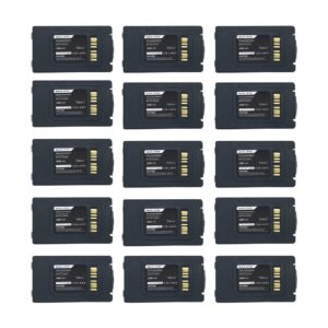 youejoeq (15pcs) replacement battery for datalogic skorpio x3 x4,fits part no bt-0016 94acc0046 94acc0048 bt-0015 barcode scanner battery-5200mah