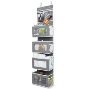 wondersome over the door organizer - clear mesh window hanging storage rack - closet/wall organization for bedroom, bathroom, kids room - space saving shelves for clothes, shoe, towel - us-based brand