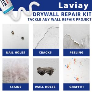 Laviay Drywall Repair Kit - 2 Pack Spackle Wall Repair with All The Bells and Whistles | Effortlessly Drywall Patch Kit & High Strength Small/Large Hole Repair | Fast-Drying Wall Patch Repair Kit