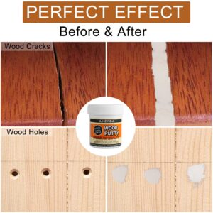 Wood Filler, Wood Putty - Wood Filler Paintable, Stainable, Wood Repair Putty for Wood Cracks and Holes on any Wooden Floor Furniture, Hardwood Scratch Repair Kit - 9.87 Ounce White Wood Filler