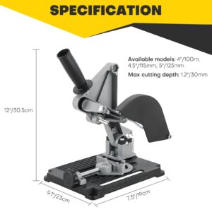 Acymner Angle Grinder Stand Grinder Holder | 45 Degree Clamp Angle Grinder Holder Bracket with Slide Handle Cast Iron Base for 100-125mm Angle Grinder