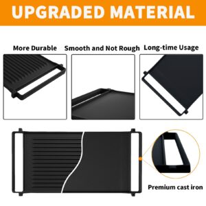 Upgraded WB31X24998 WB31X24738 Griddle Replacement for GE Stove Parts, JXGRILL1 Reversible Cast Iron Center Griddle Plate for GE Gas Range Cooktop Parts Stove Top Burner Griddle Pan Flat Top 1 Pack